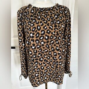 Michael Kors Black and Brown Patterned Top